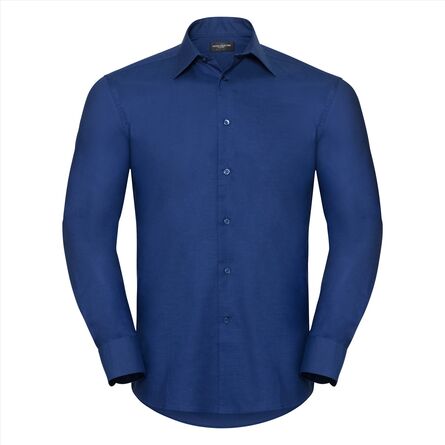RUS Men LSL Tailored Oxford Shirt, Bright Royal, S