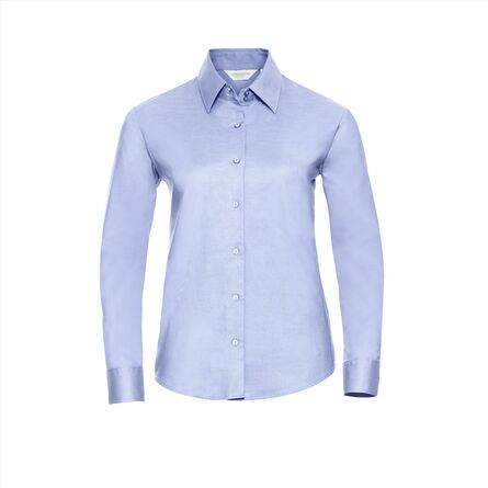RUS Ladies LSL Classic Oxford Shirt, Oxford Blue, XS