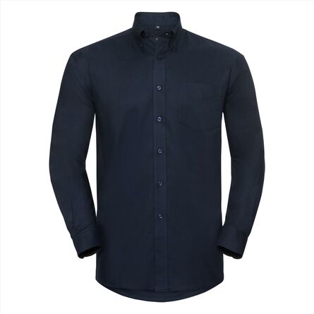 RUS Men LSL Clas. Oxford Shirt, Bright Navy, S