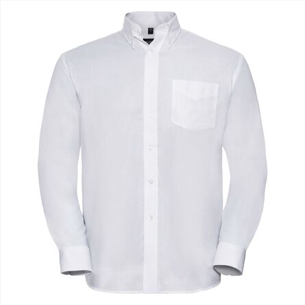 RUS Men LSL Clas. Oxford Shirt, White, S