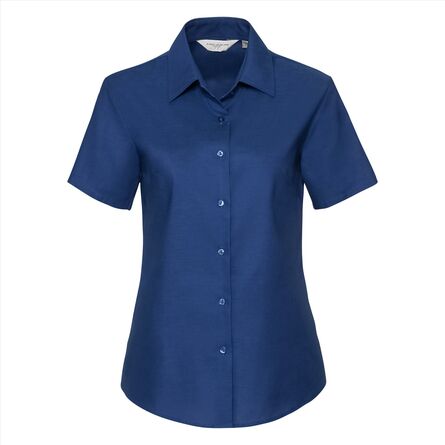 RUS Ladies Shortsleeve Clas. Oxford Shirt, Bright Royal, XS