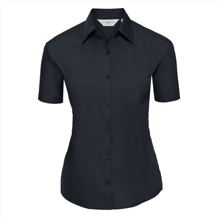RUS Ladies SS Clas. Polycot. Pop. Shirt, French Navy, XS