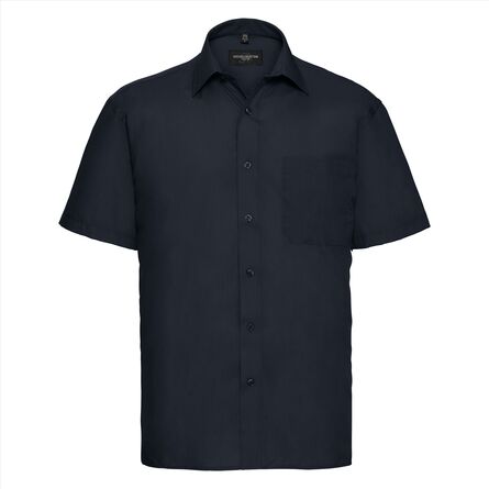 RUS Men SS Clas. Polycot. Poplin Shirt, F. Navy, S