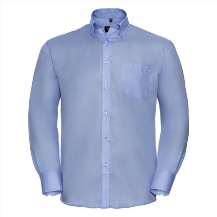 RUS Men LSL Clas. Ultimate Non-Iron Shirt, Bright Sky, S