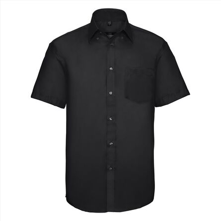 RUS Men SS Ultimate Non-Iron Shirt, Black, S