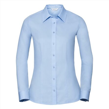 Ladies L/S Tailored Coolmax® Shirt, Light Blue, S, RUS