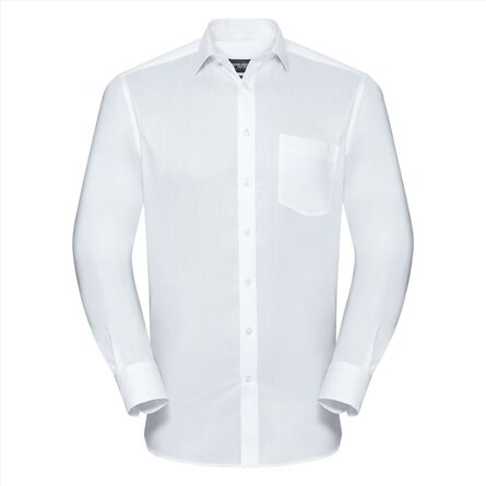 Men's L/S Tailored Coolmax® Shirt, White, S, RUS