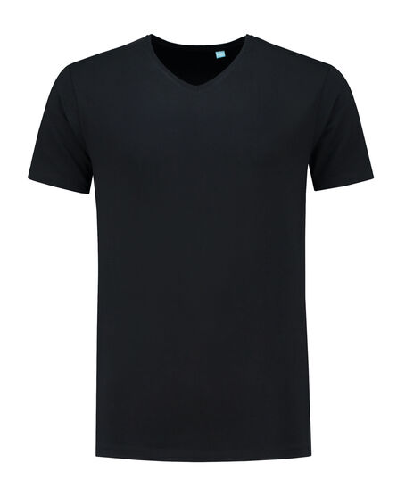 L&S T-shirt V-neck fine cotton elasthan | Black | S