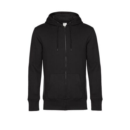 B&C KING Zipped Hood, Black Pure, XS