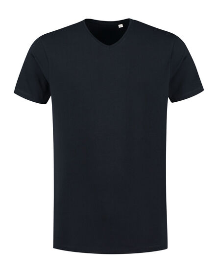 L&S T-shirt V-neck fine cotton elasthan | Dark Navy | S