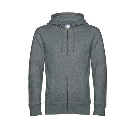 B&C KING Zipped Hood, Heather Mid Grey, XS