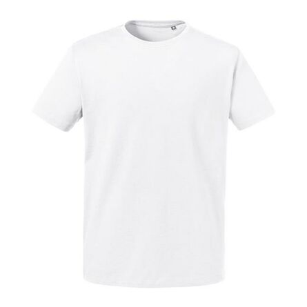 RUS Mens Pure Organic Heavy Tee, White, XS