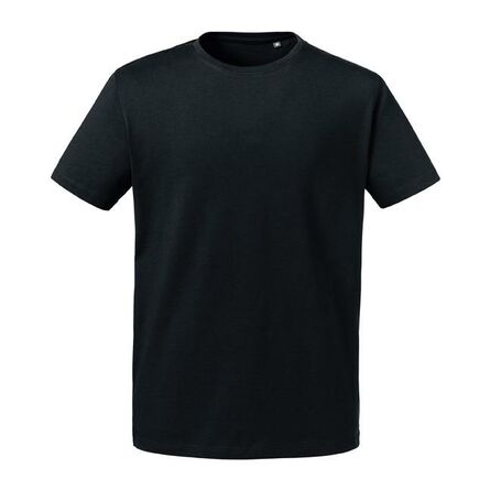 RUS Mens Pure Organic Heavy Tee, Black, XS