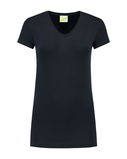 L&S T-shirt V-neck cot/elast SS for her | Dark Navy | S