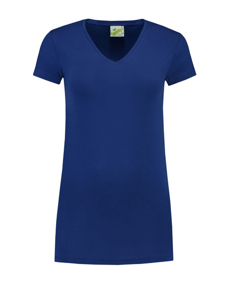 L&S T-shirt V-neck cot/elast SS for her | Royal Blue | XXL