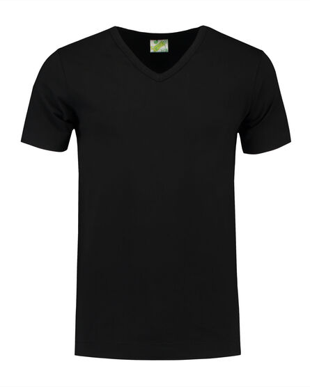 L&S T-shirt V-neck cot/elast SS for him | Black | S