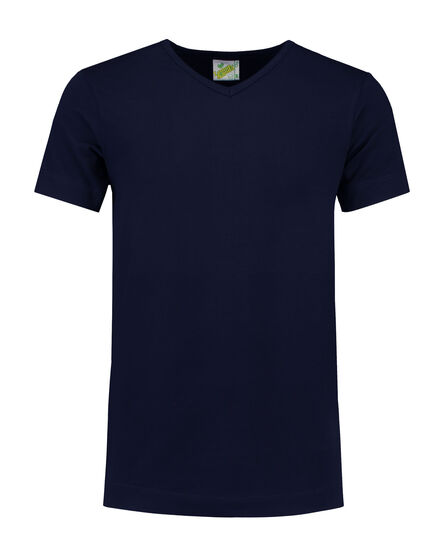 L&S T-shirt V-neck cot/elast SS for him | Dark Navy | S