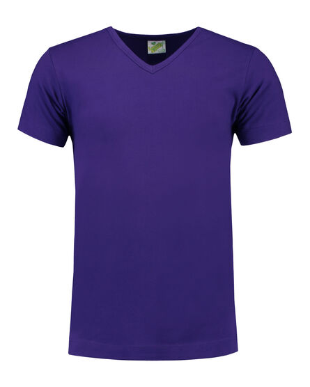 L&S T-shirt V-neck cot/elast SS for him | Purple | S