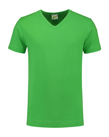 L&S T-shirt V-neck cot/elast SS for him | Lime | S