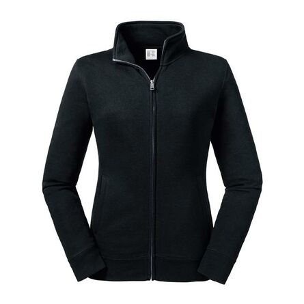 RUS Ladies Authentic Sweat Jacket, Black, XS