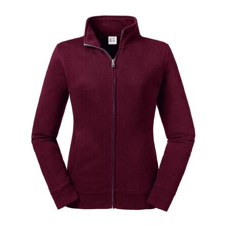 RUS Ladies Authentic Sweat Jacket, Burgundy, XS