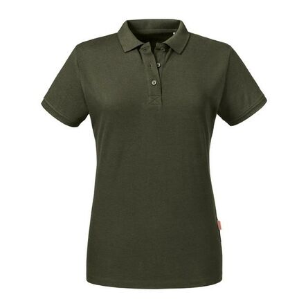 RUS Ladies Pure Organic Polo, Dark Olive, XS