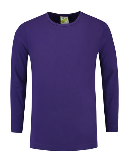 L&S T-shirt Crewneck cot/elast LS for him | Purple | 3XL