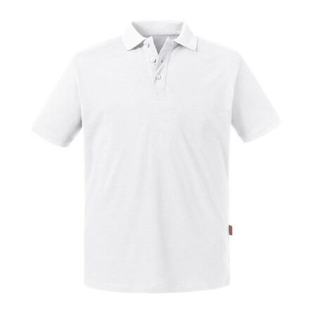 RUS Mens Pure Organic Polo, White, S