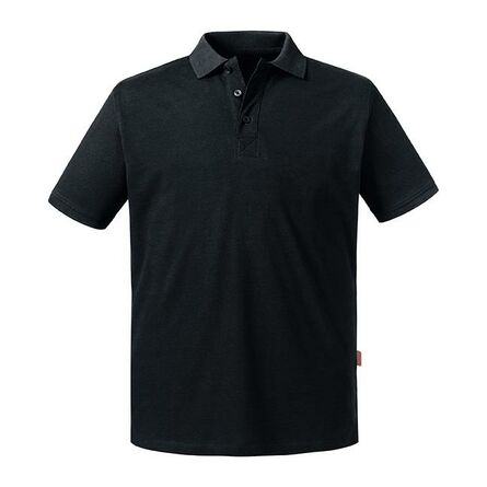 RUS Mens Pure Organic Polo, Black, S
