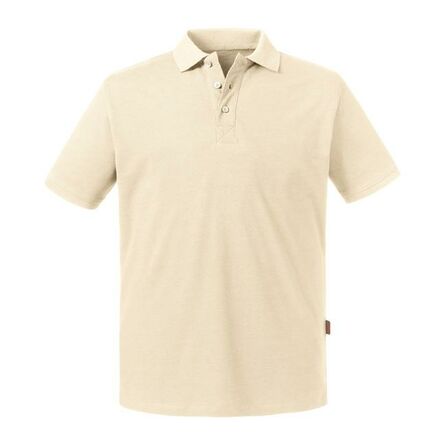 RUS Mens Pure Organic Polo, Natural, S