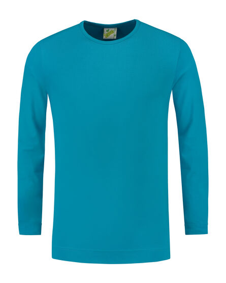 L&S T-shirt Crewneck cot/elast LS for him | Turquoise | S