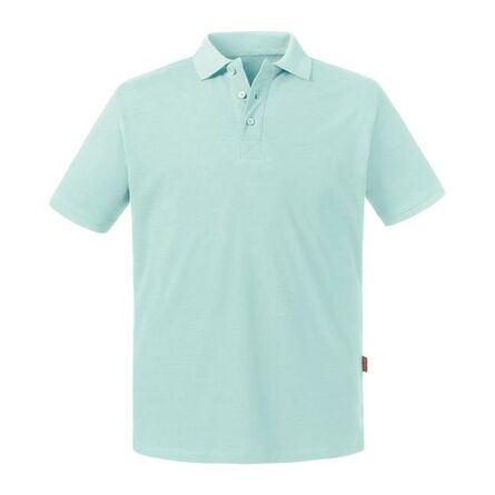 RUS Mens Pure Organic Polo, Aqua, S