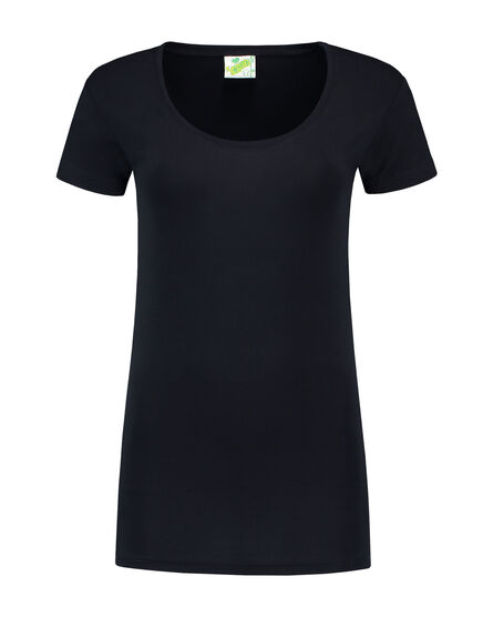 L&S T-shirt Crewneck cot/elast SS for her | Dark Navy | S