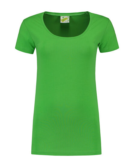 L&S T-shirt Crewneck cot/elast SS for her | Lime | S
