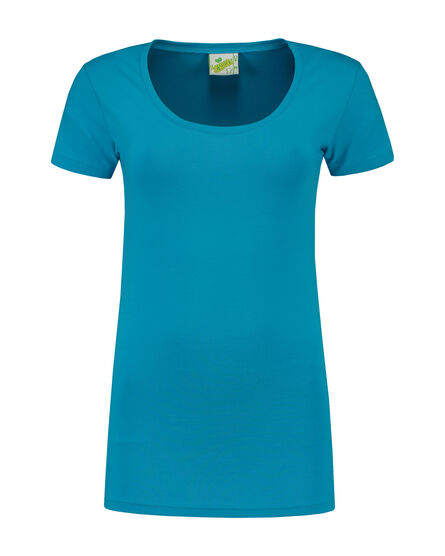 L&S T-shirt Crewneck cot/elast SS for her | Turquoise | XXL