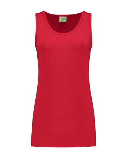 L&S Tanktop cot/elast for her | Red | S