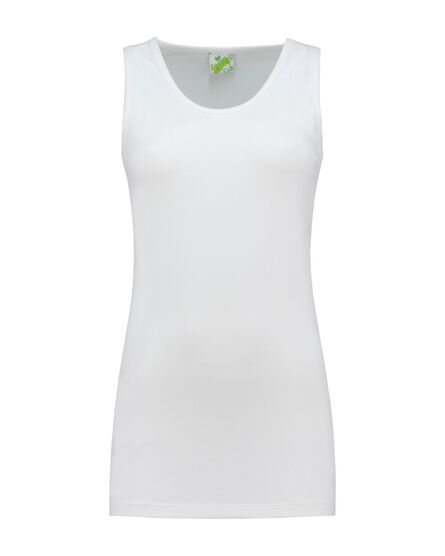 L&S Tanktop cot/elast for her | White | S