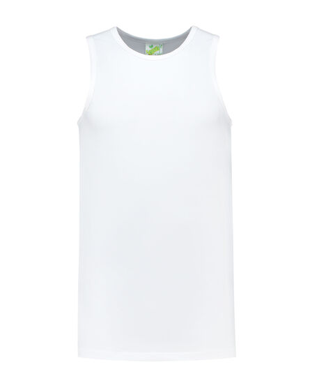 L&S Tanktop cot/elast for him | White | S