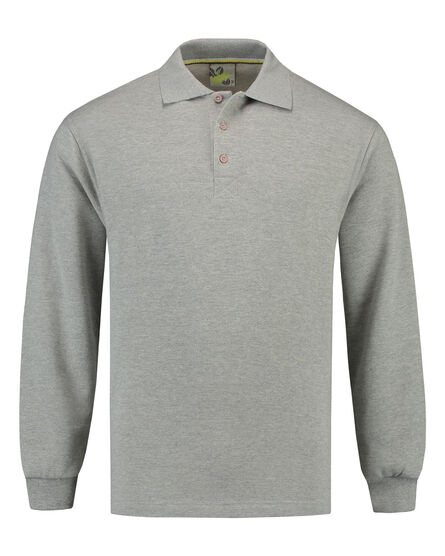 L&S Polosweater Open Hem | Grey Heather | S