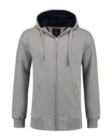 L&S Heavy Sweater Hooded Cardigan for him | Grey Heather | S