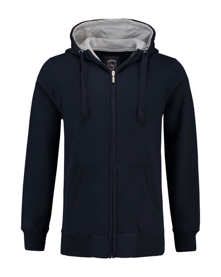 L&S Heavy Sweater Hooded Cardigan for him | Navy | S