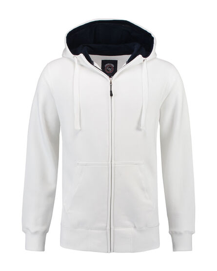 L&S Heavy Sweater Hooded Cardigan for him | White | S