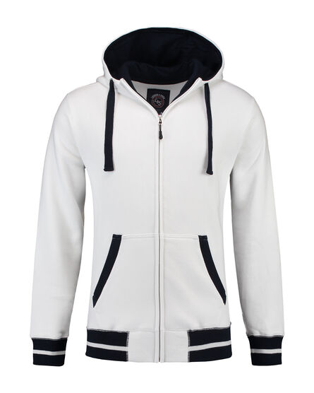 L&S Heavy Sweater Hooded Cardigan for him | White/NY | S