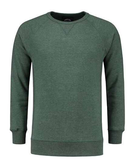 L&S Heavy Sweater Raglan Crewneck for him | Forest green heather | S