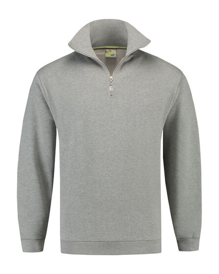 L&S Sweater Zip | Grey Heather | S