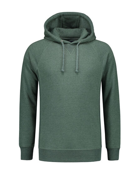 L&S Heavy Sweater Hooded Raglan for him | Forest green heather | S