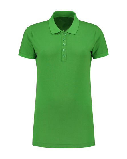L&S Polo Basic Cot/Elast SS for her | Lime | S