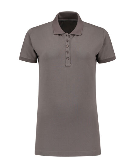 L&S Polo Basic Cot/Elast SS for her | Pearl Grey | S
