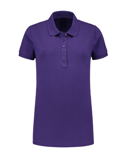 L&S Polo Basic Cot/Elast SS for her | Purple | S