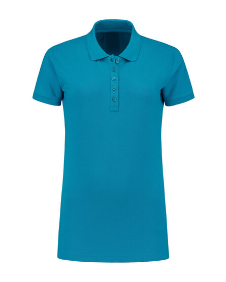 L&S Polo Basic Cot/Elast SS for her | Turquoise | S
